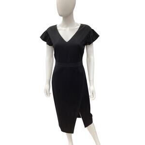 NWT Kimora Lee Simmons Dress Women’s Size 10 Flared Ruffled Short Sleeve Black